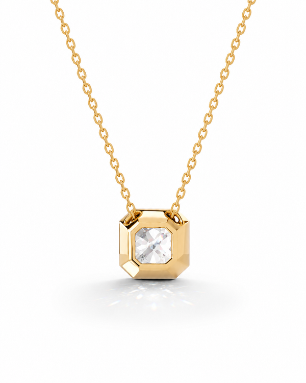 Radiant Bezel Set Necklace