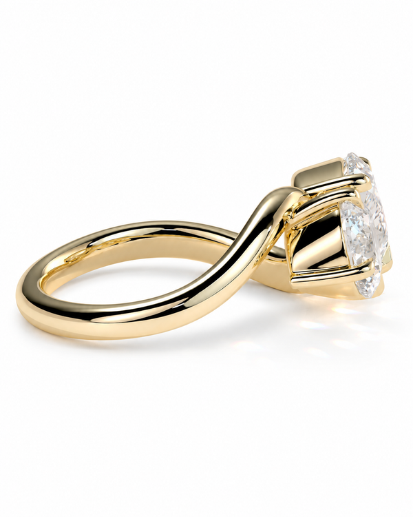 color_10K_YG, color_14K_YG &&
A yellow gold solitaire engagement ring with a round brilliant-cut diamond, shown in a three-quarter side view on a clean white background.