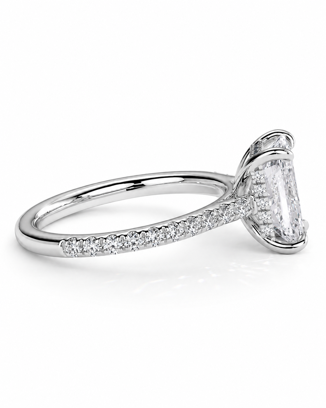 color_925_SIL,color_935_ARG,color_10K_WG, color_14K_WG &&
A silver-toned diamond engagement ring featuring a large emerald-cut center stone and a pave-set band, shown on a clean white background.