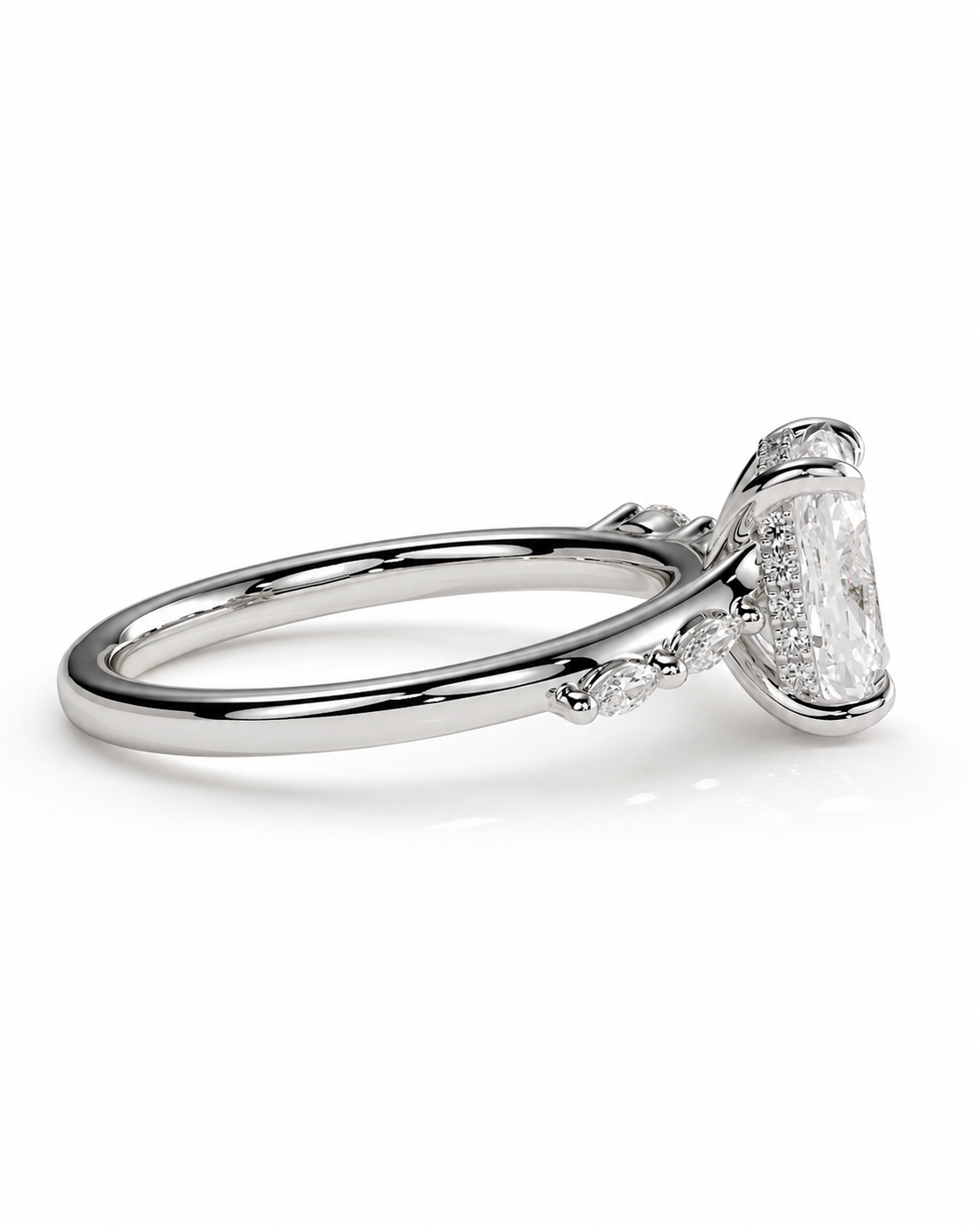 color_925_SIL,color_935_ARG,color_10K_WG, color_14K_WG &&
A yellow gold diamond ring featuring a large oval-cut center stone and a pave band with smaller round diamonds, shown on a clean white background.