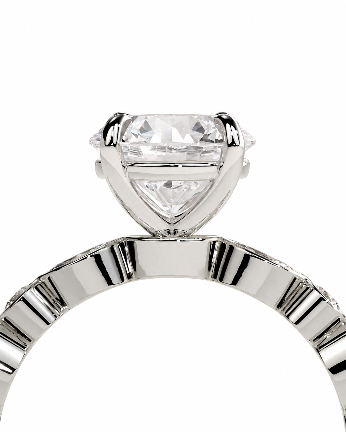 color_925_SIL,color_935_ARG,color_10K_WG, color_14K_WG &&
A close-up shot of a silver-toned ring featuring a large, clear heart-shaped diamond in a prong setting, with a textured band, shown against a plain white background.