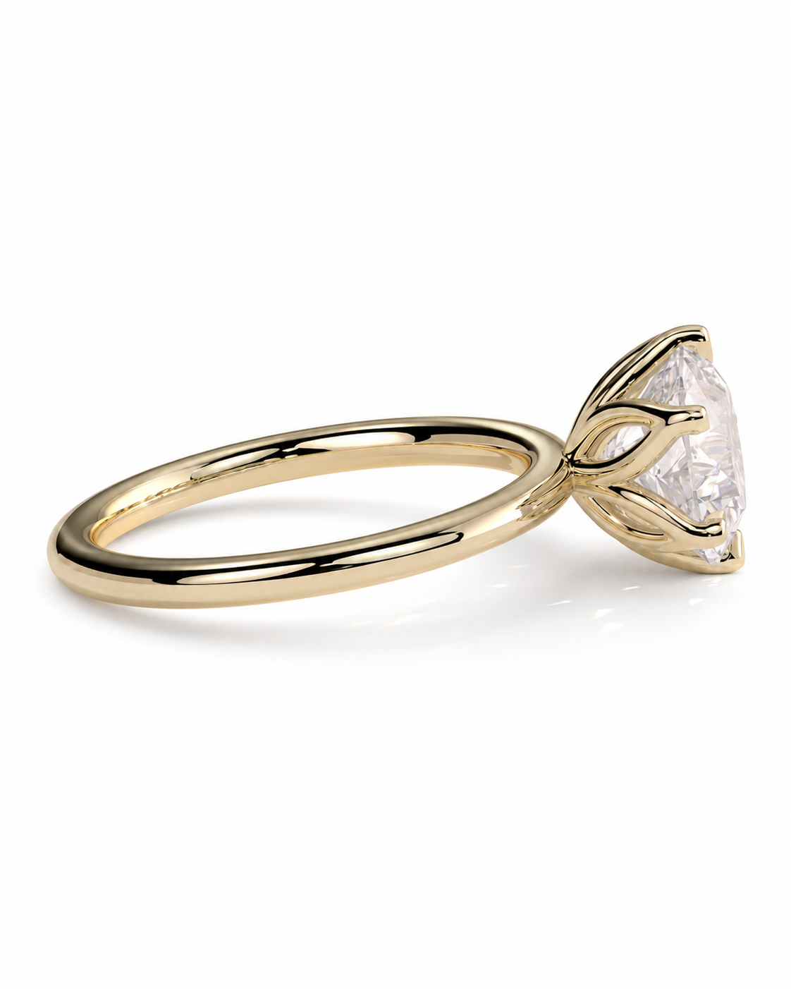 color_10K_YG, color_14K_YG &&A yellow gold solitaire engagement ring with a clear marquise-cut gemstone in a prong setting, shown on a clean white background.