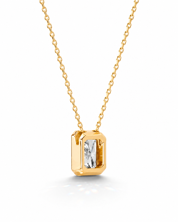 Radiant Bezel Set Necklace