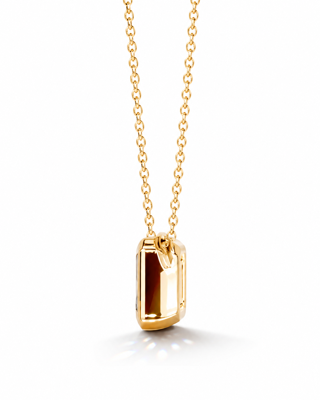 Radiant Bezel Set Necklace