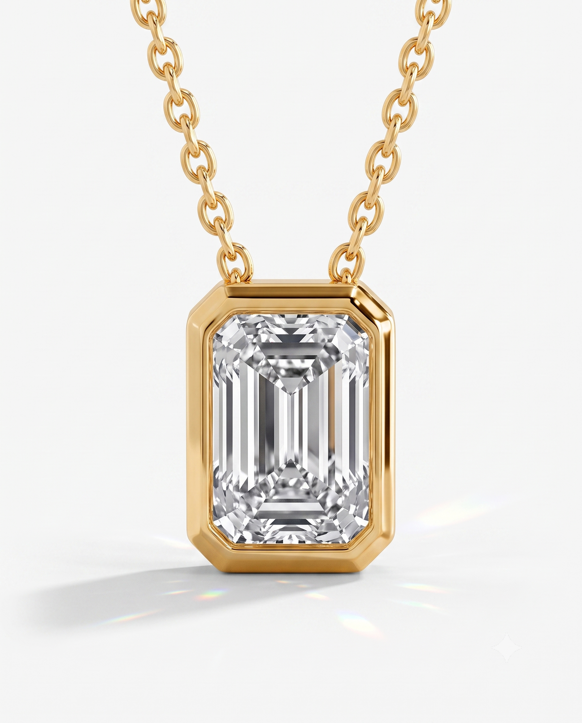 Radiant Bezel Set Necklace