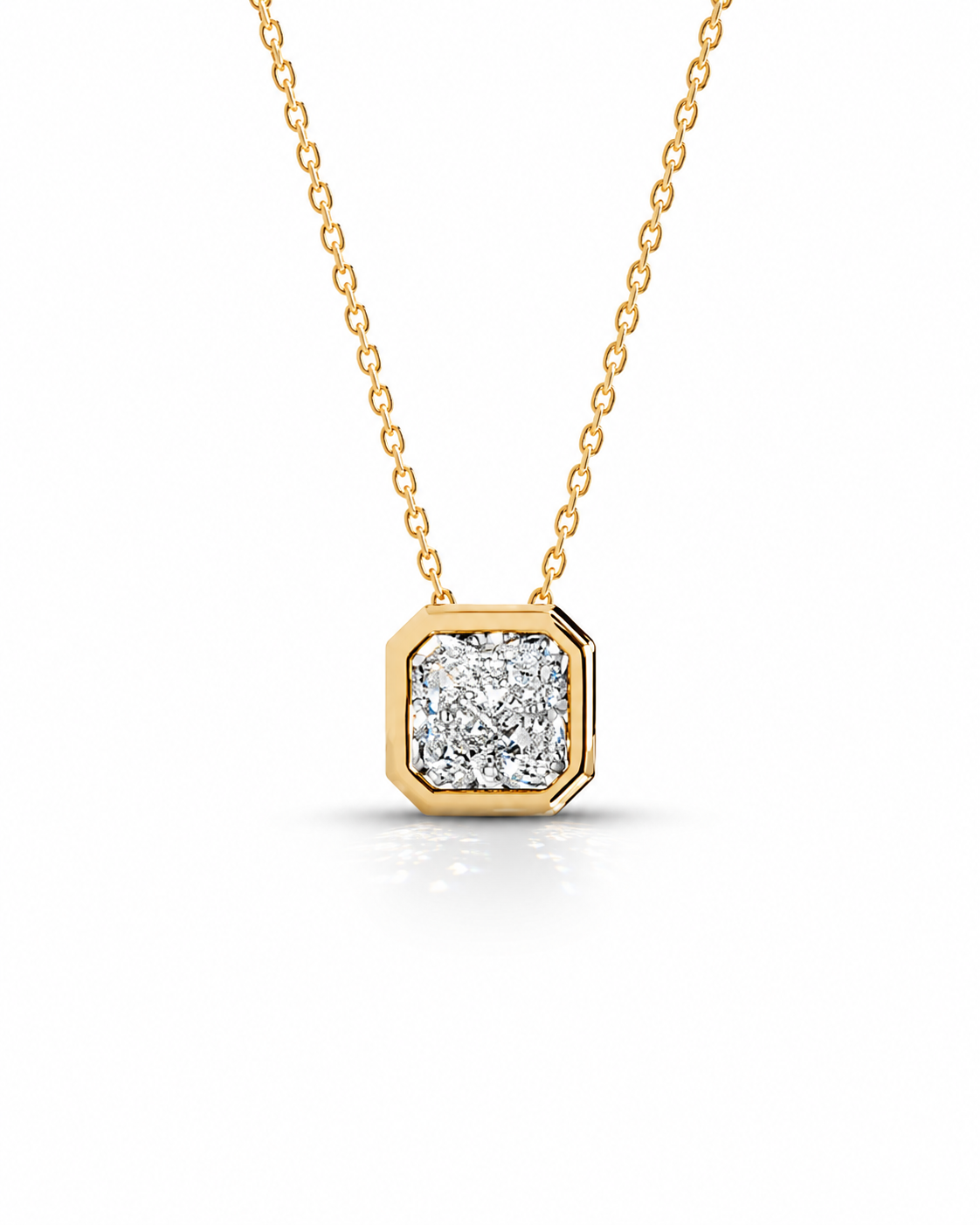 Radiant Bezel Set Necklace