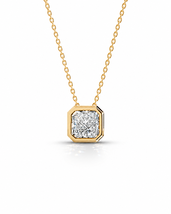Radiant Bezel Set Necklace