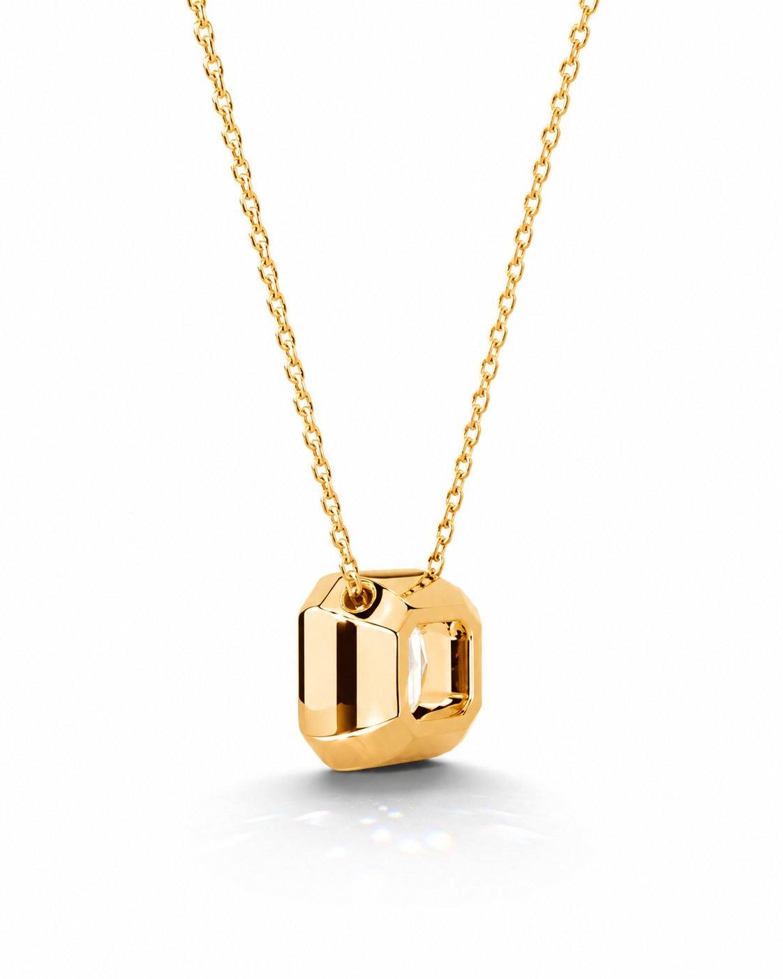 Radiant Bezel Set Necklace