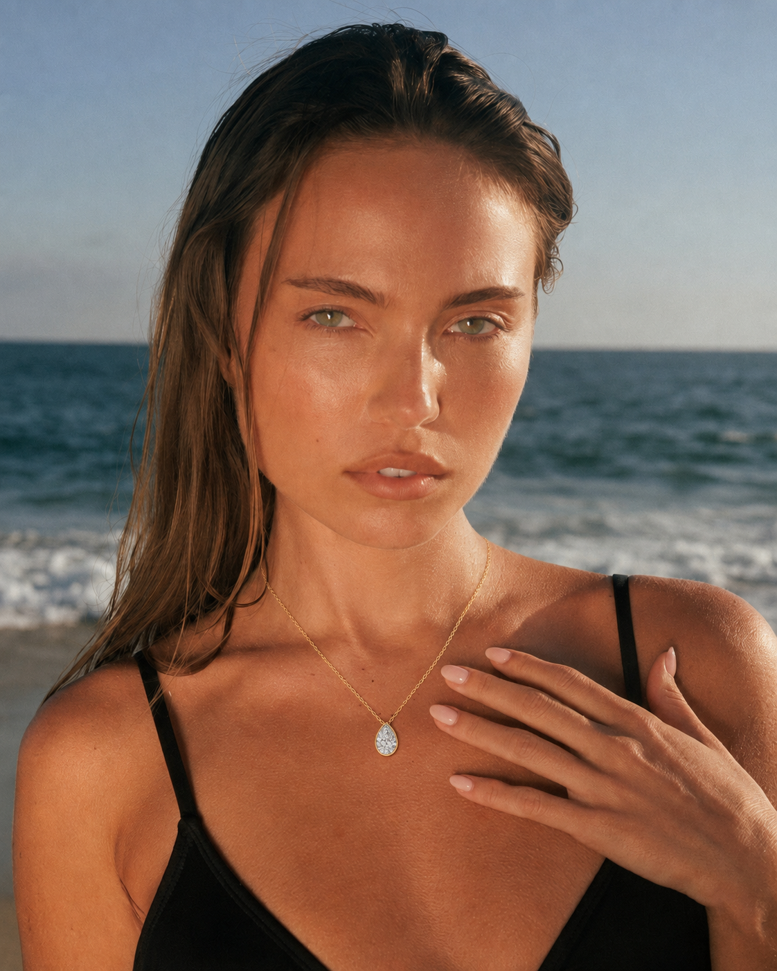Pear Bezel Solitaire Pendant