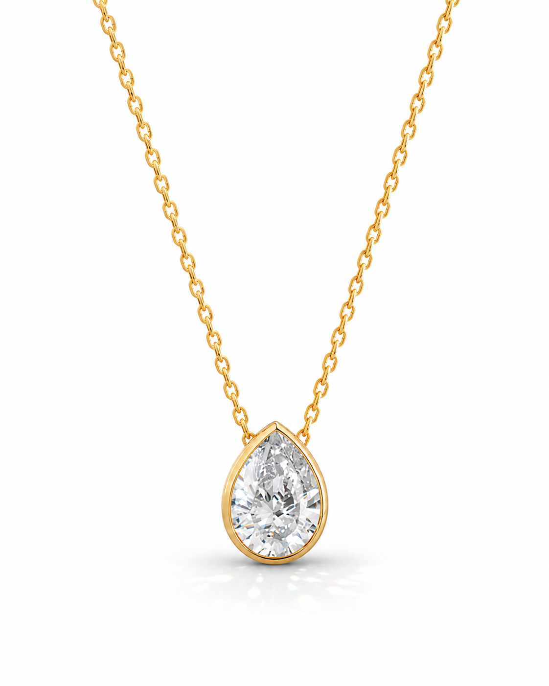 Pear Bezel Solitaire Pendant