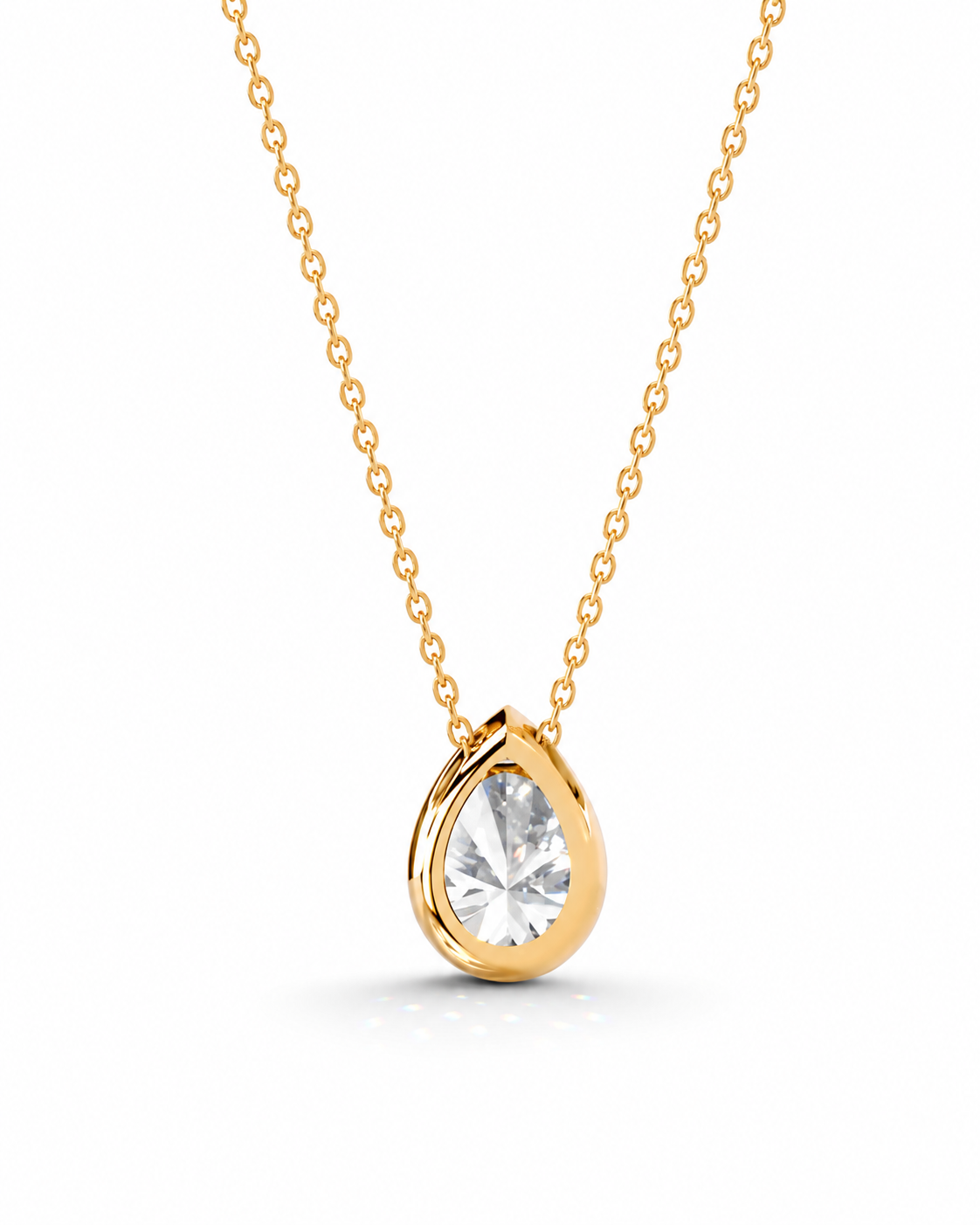 Pear Bezel Solitaire Pendant