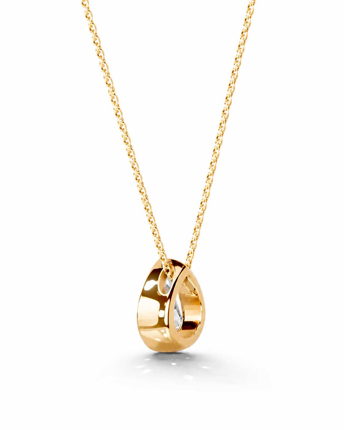 Pear Bezel Solitaire Pendant