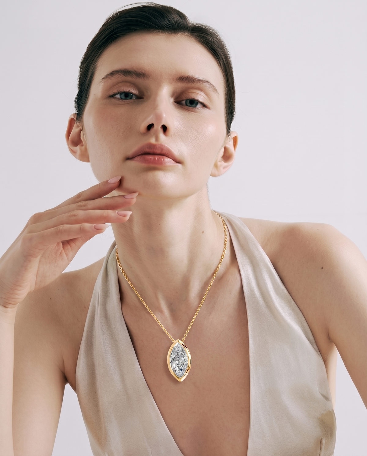Marquise Bezel Solitaire Pendant