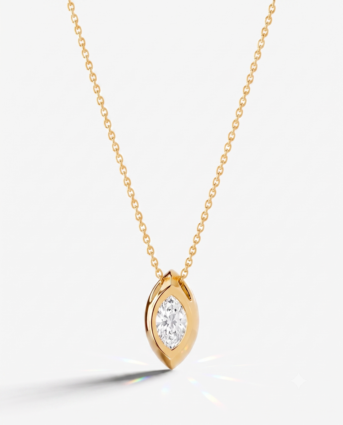Marquise Bezel Solitaire Pendant