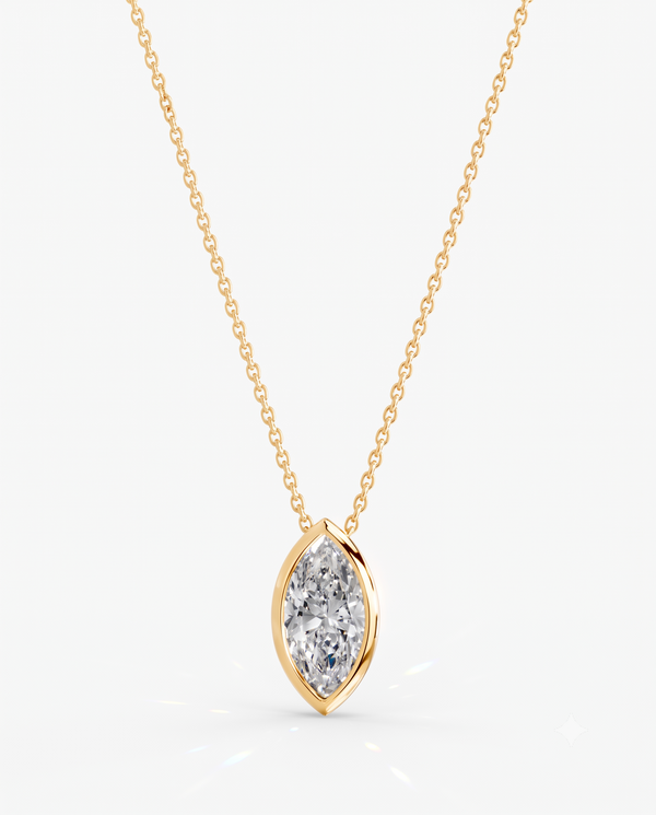 Marquise Bezel Solitaire Pendant