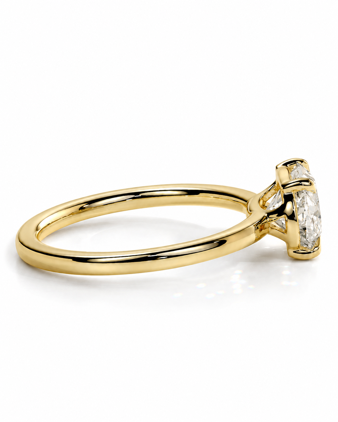 color_10K_YG, color_14K_YG &&A yellow gold ring with a large oval-cut clear gemstone in a prong setting, shown on a clean white background.