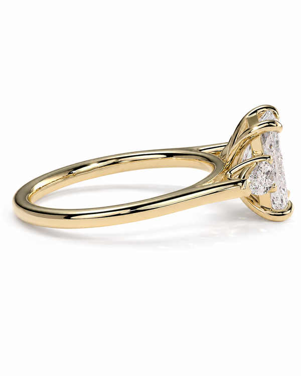 color_10K_YG, color_14K_YG &&
A yellow gold solitaire engagement ring featuring a large round brilliant-cut diamond, shown in a three-quarter side view on a clean white background.