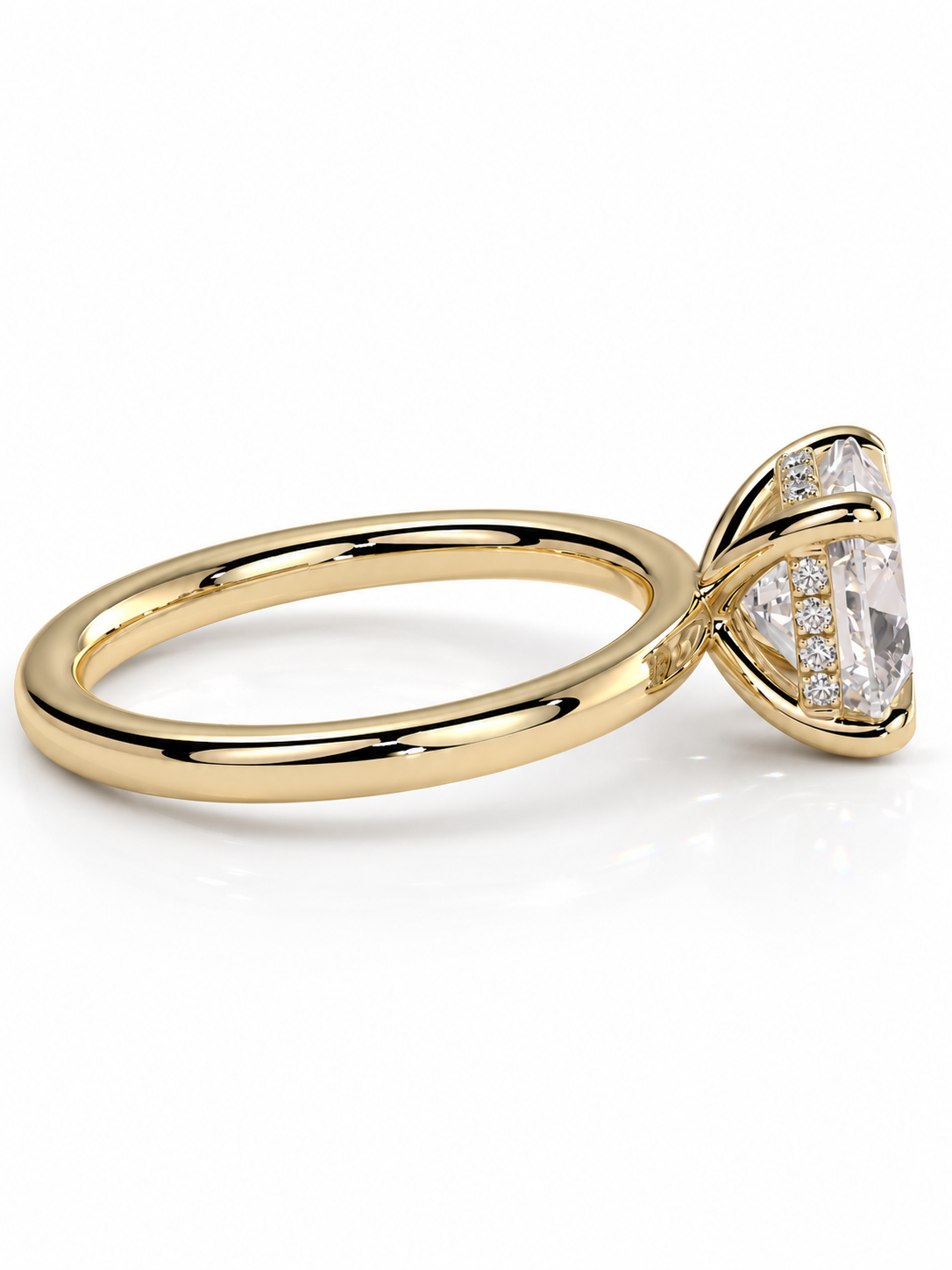 color_10K_YG, color_14K_YG &&A yellow gold ring with a large clear marquise-cut center stone and smaller accent stones, shown on a clean white background.