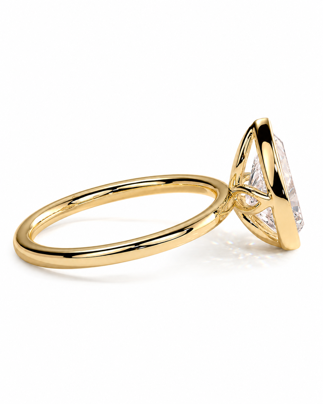 color_10K_YG, color_14K_YG &&A yellow gold ring with a large clear rectangular gemstone in a prong setting, shown on a clean white background.