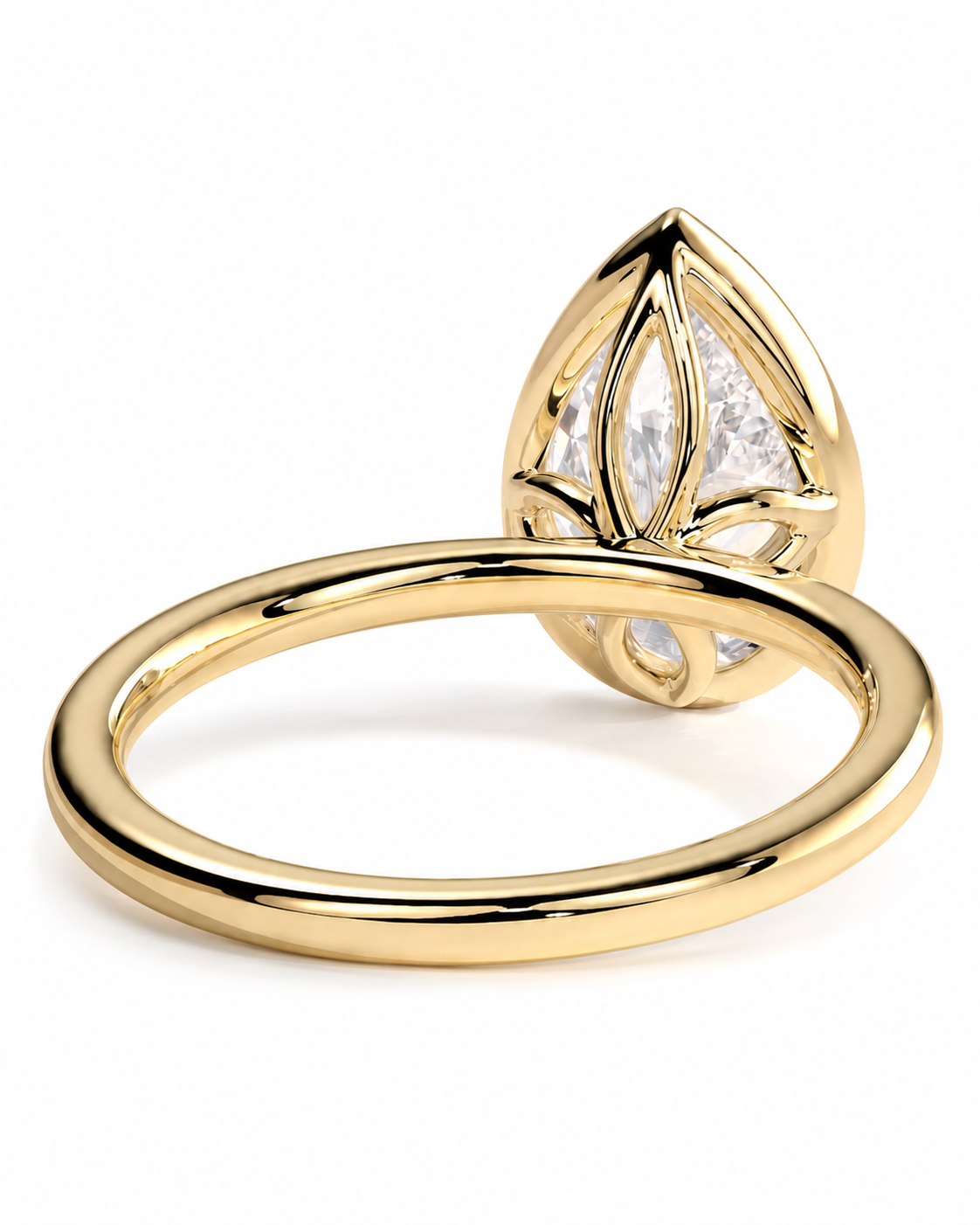 color_10K_YG, color_14K_YG &&A gold ring with a teardrop-shaped setting featuring clear marquise-cut gemstones, shown on a clean white background.