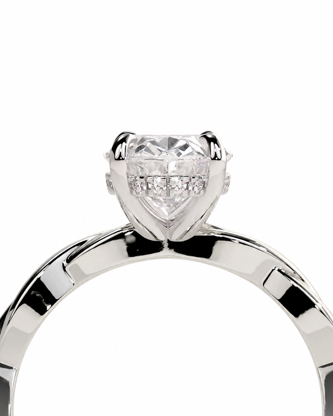 color_925_SIL,color_935_ARG,color_10K_WG, color_14K_WG &&
A close-up studio shot of a silver-toned ring featuring a heart-shaped clear gemstone in a prong setting, with small accent stones along the band, on a plain white background.