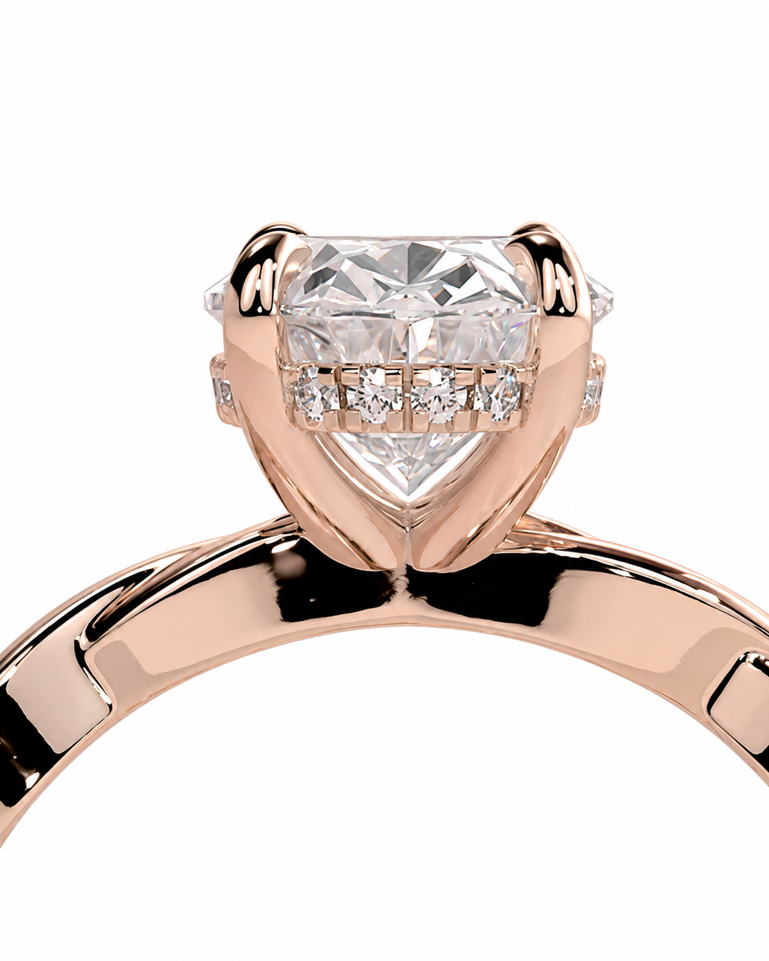 color_10K_RG, color_14K_RG &&
A close-up of a rose gold heart-shaped solitaire engagement ring with a heart-cut center stone and small accent diamonds on the band, set against a plain white background.