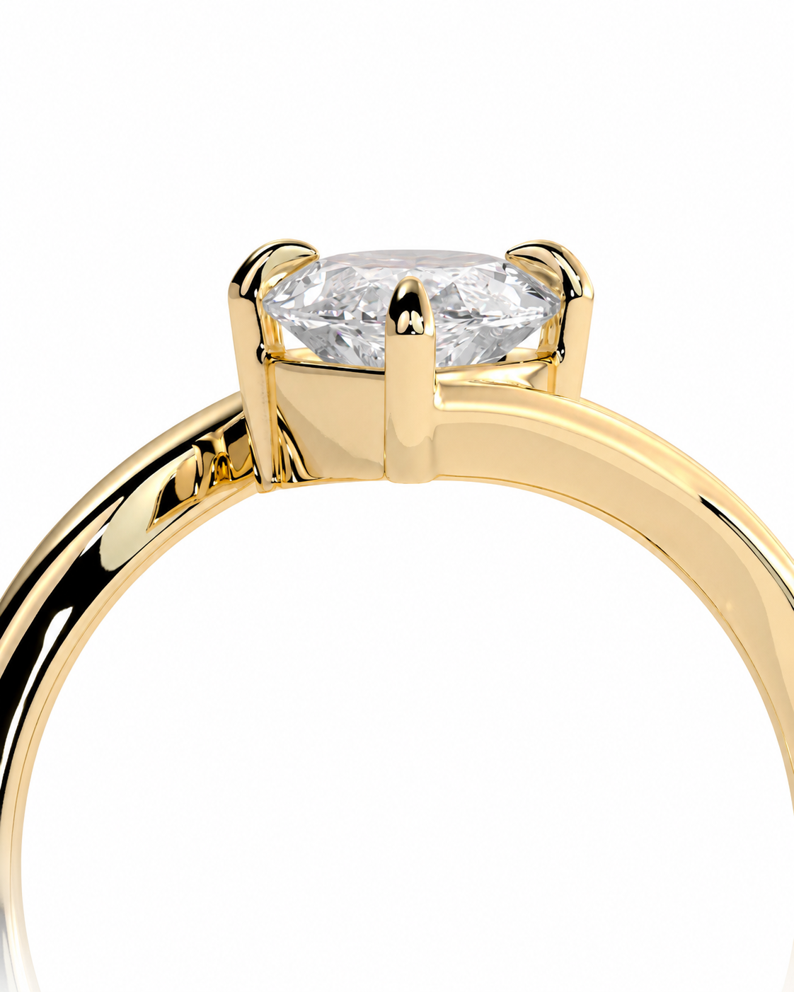 color_10K_YG, color_14K_YG &&
A close-up of a yellow gold ring with a clear, bezel-set oval gemstone on a plain white background.