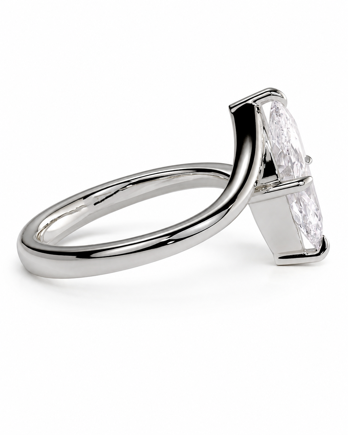 color_925_SIL,color_935_ARG,color_10K_WG, color_14K_WG &&
A silver-toned ring featuring a marquise-cut clear gemstone in a prong setting, shown on a clean white background.