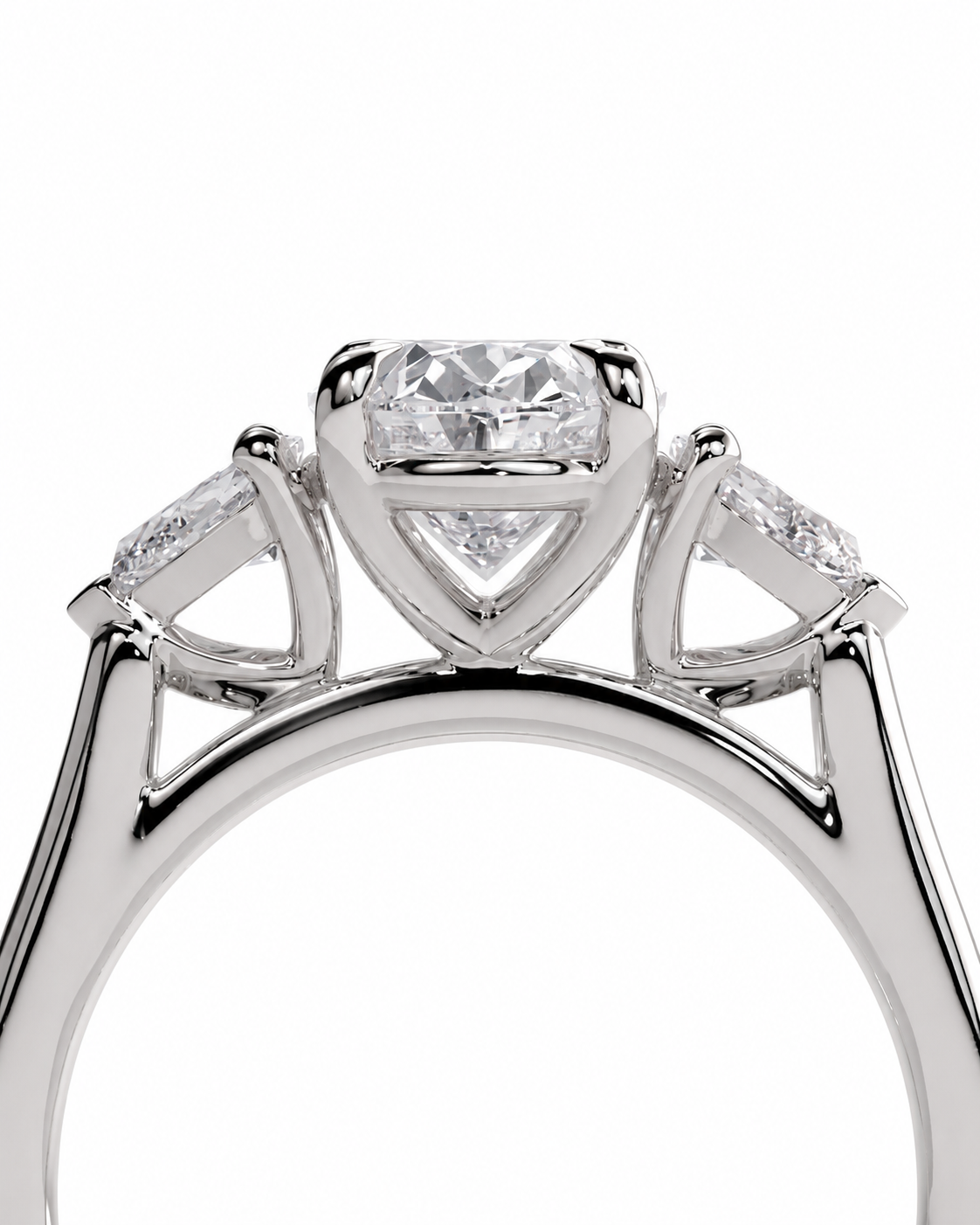 color_925_SIL,color_935_ARG,color_10K_WG, color_14K_WG &&
A close-up studio shot of a silver-toned diamond ring featuring a central heart-shaped diamond and two marquise-cut diamonds on either side, set against a plain white background.