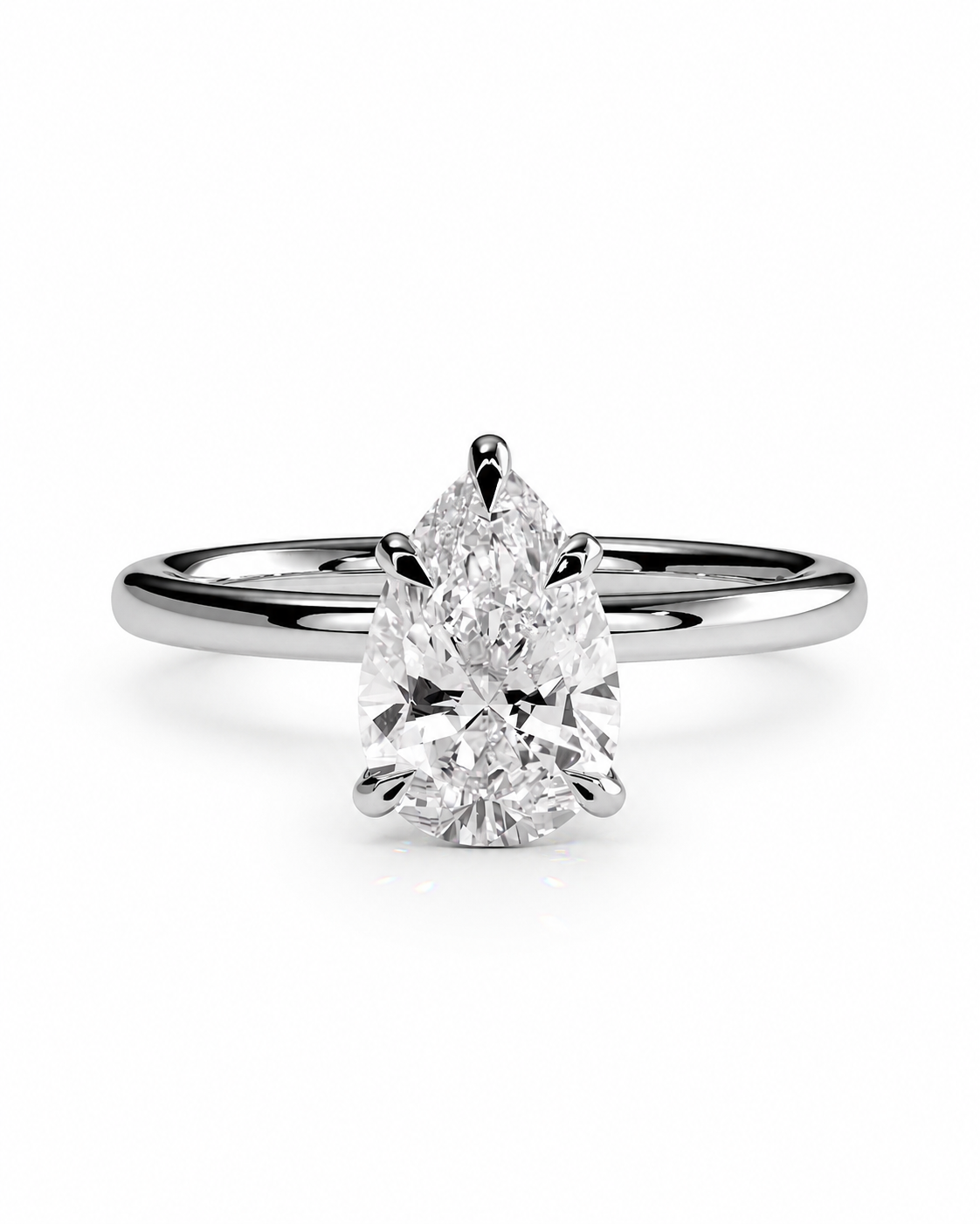 color_925_SIL,color_935_ARG,color_10K_WG, color_14K_WG &&
A classic solitaire engagement ring featuring a pear-cut diamond set in a polished white gold or platinum band, centered on a clean white background.