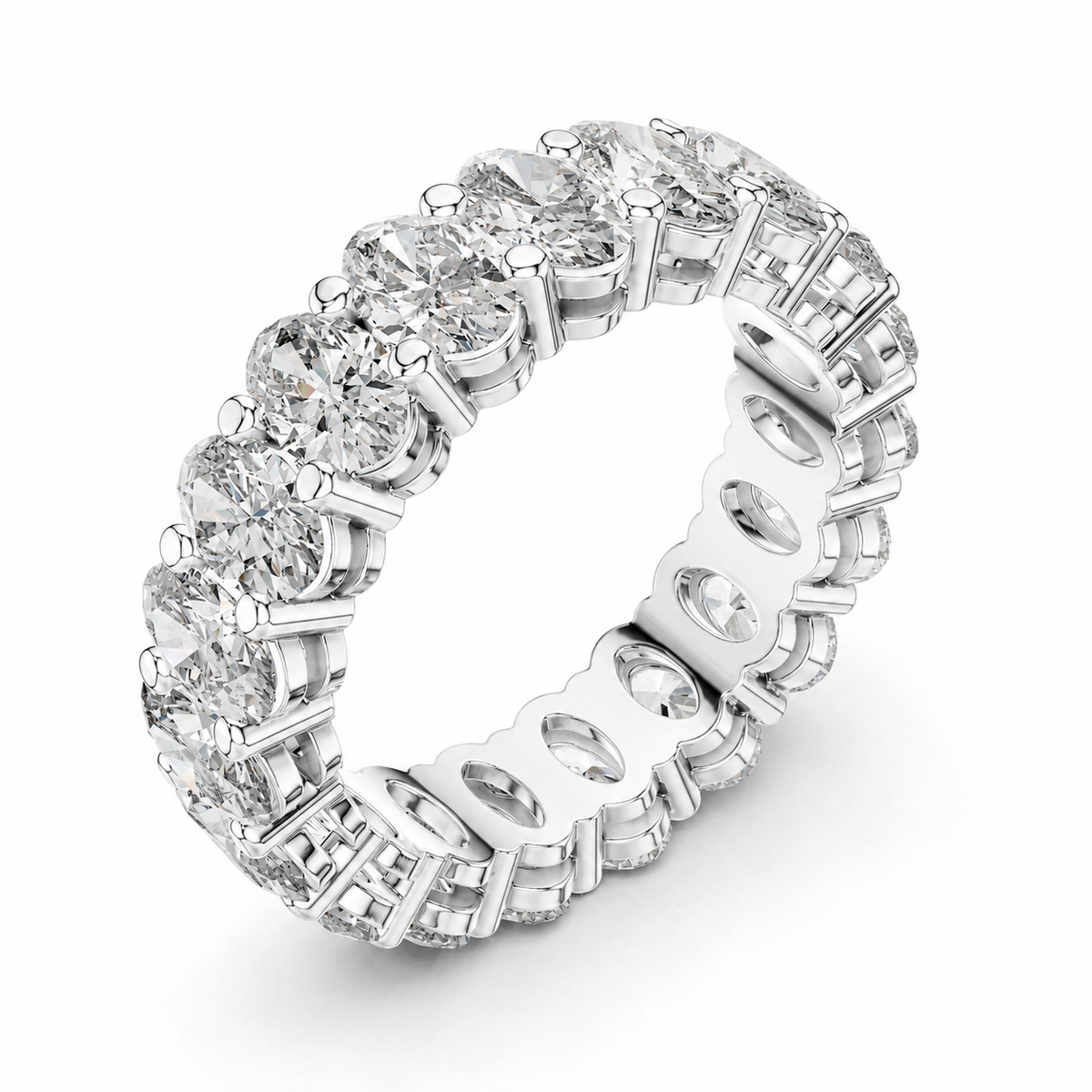 color_925_SIL,color_935_ARG,color_10K_WG, color_14K_WG &&	
A silver-toned eternity ring featuring a continuous row of round brilliant-cut diamonds and baguette-cut diamonds on a clean white background.