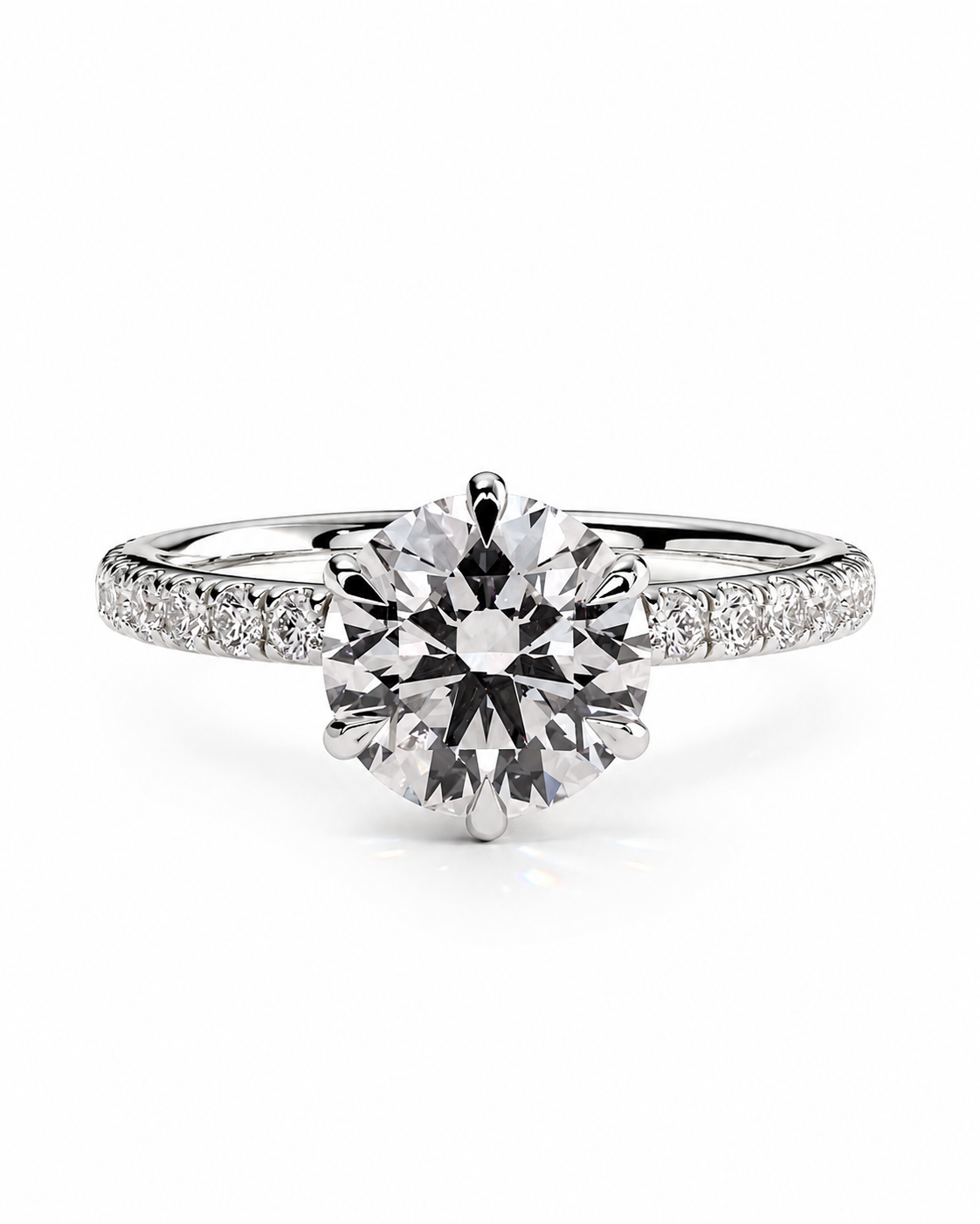 color_925_SIL,color_935_ARG,color_10K_WG, color_14K_WG &&
A radiant cut diamond engagement ring with a pave band, set in a silver-colored metal on a clean white background.