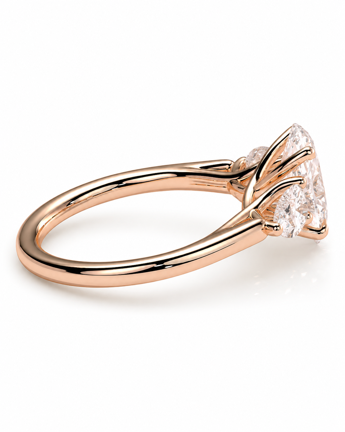 color_10K_RG, color_14K_RG &&
A rose gold solitaire engagement ring featuring a large round brilliant-cut diamond, shown on a clean white background.