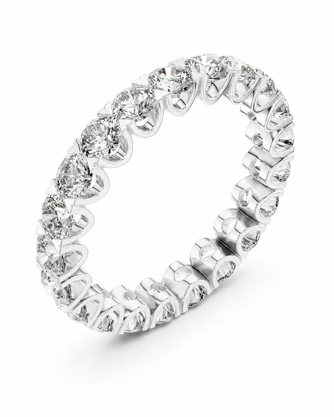 color_925_SIL,color_935_ARG,color_10K_WG, color_14K_WG &&	
A silver-toned eternity ring set with round brilliant-cut diamonds, shown on a clean white background.