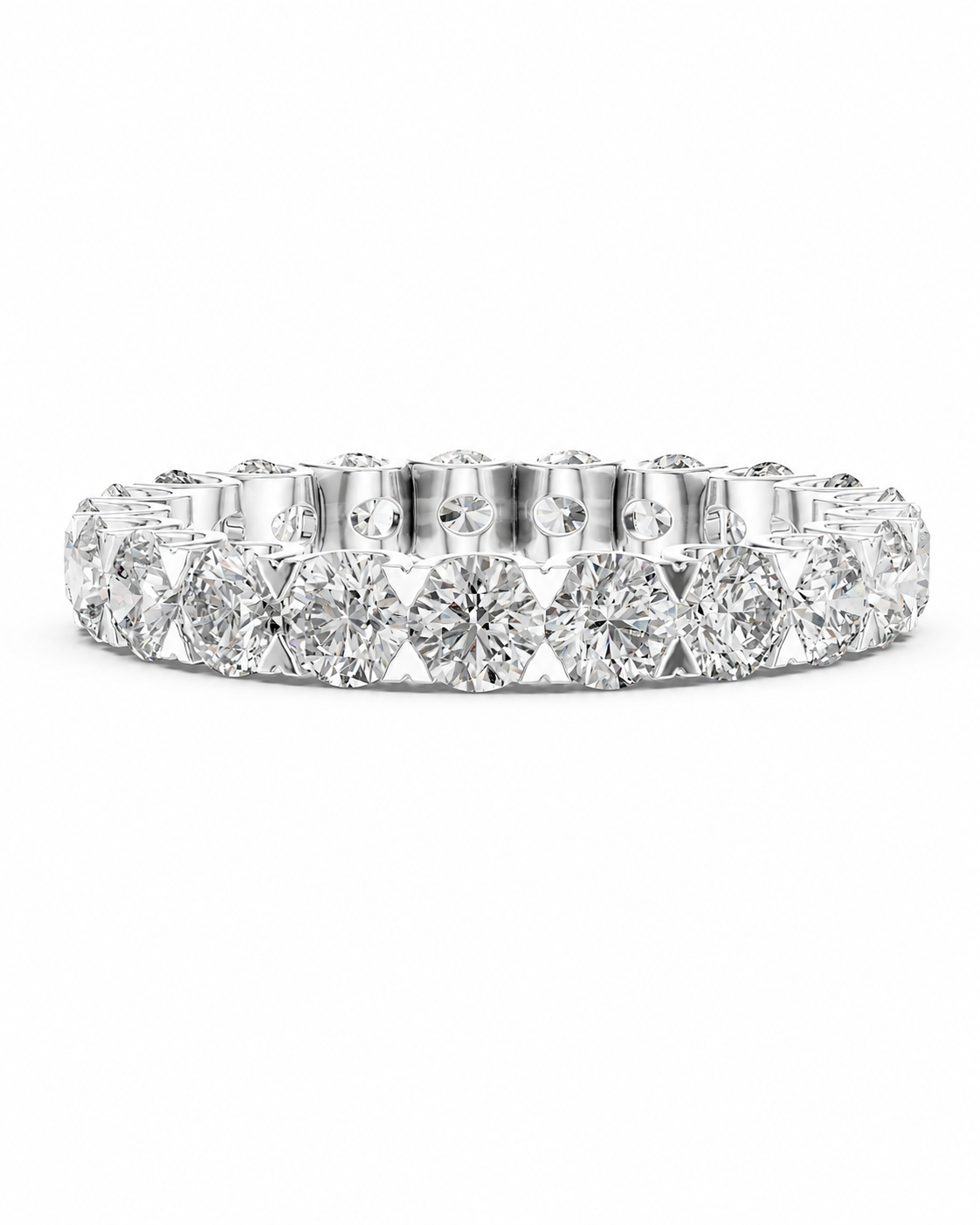 color_925_SIL,color_935_ARG,color_10K_WG, color_14K_WG &&	
A diamond eternity ring in a silver-toned setting, featuring a continuous row of round brilliant-cut diamonds on a clean white background.