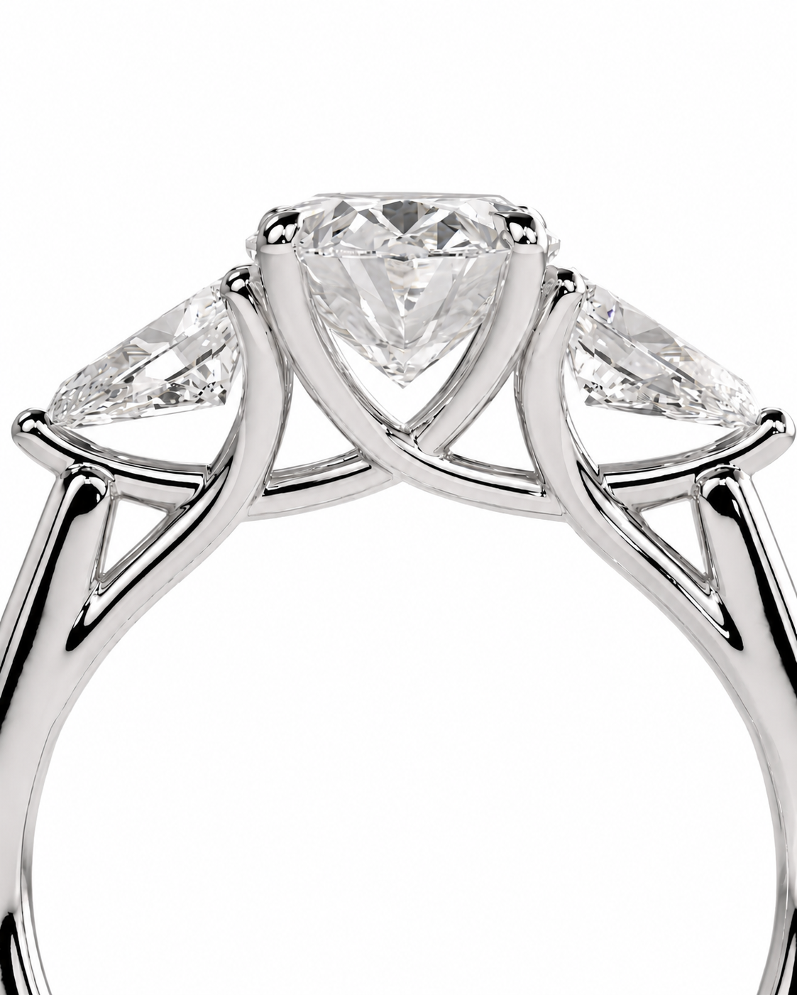 color_925_SIL,color_935_ARG,color_10K_WG, color_14K_WG &&
A close-up of a silver-toned diamond ring featuring a central heart-shaped diamond with two smaller marquise-cut diamonds on either side, set against a plain white background.