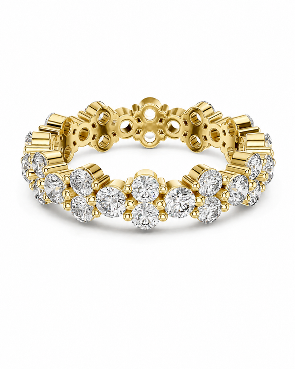 color_10K_YG, color_14K_YG &&	
A yellow gold eternity ring set with round brilliant-cut diamonds, photographed on a clean white background.