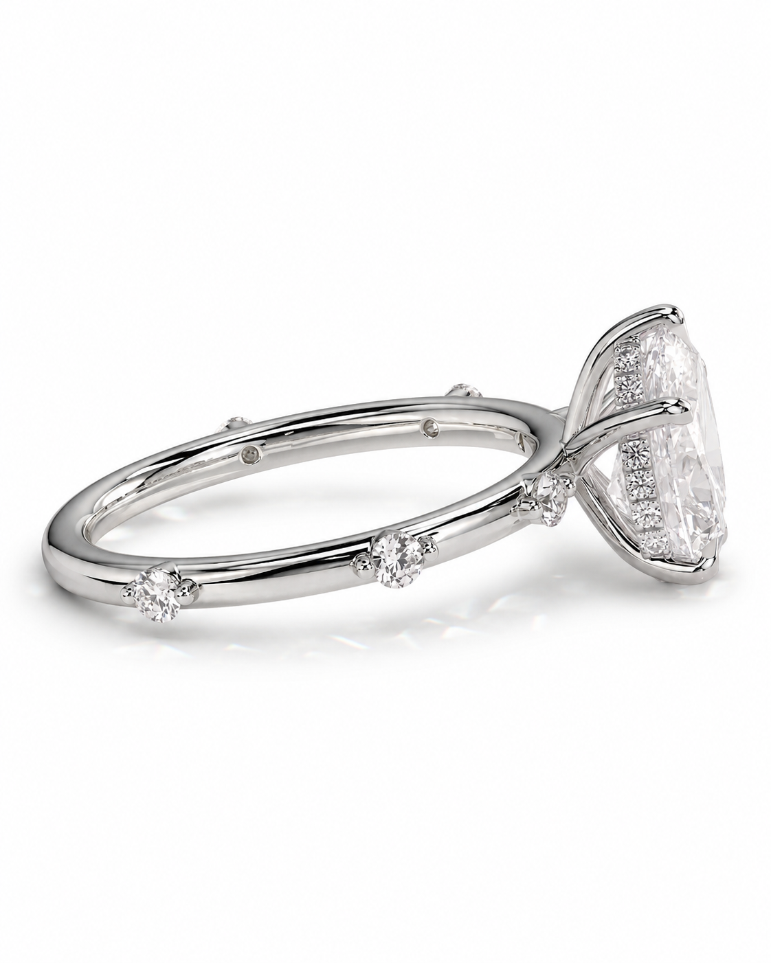 color_925_SIL,color_935_ARG,color_10K_WG, color_14K_WG &&
A silver-toned diamond ring featuring a large marquise-cut center stone in a four-prong setting, with smaller round and oval diamonds along the band, shown on a clean white background.