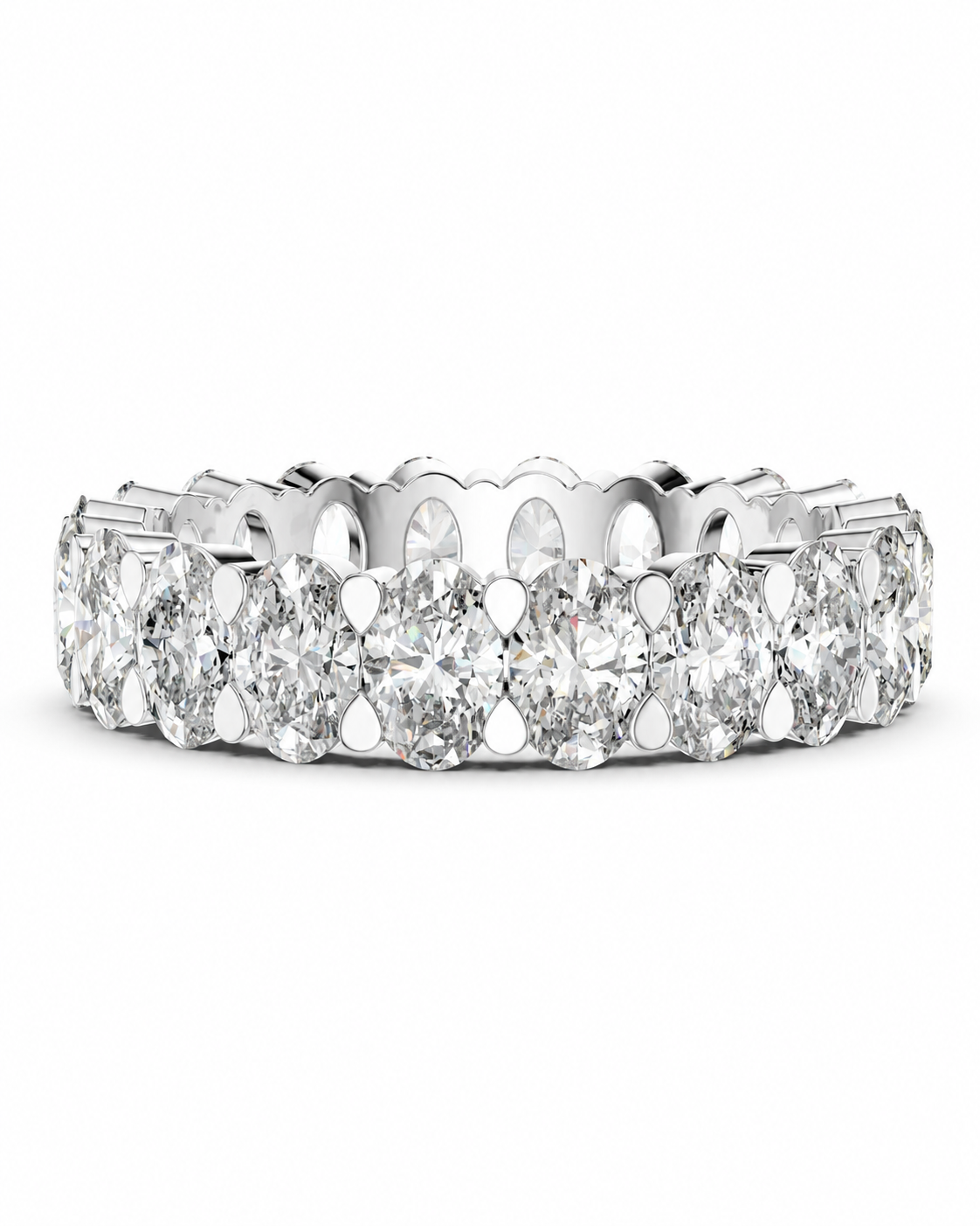 color_925_SIL,color_935_ARG,color_10K_WG, color_14K_WG &&	
A diamond eternity ring featuring round brilliant-cut diamonds set in a polished silver-colored metal band, shown against a plain white background.