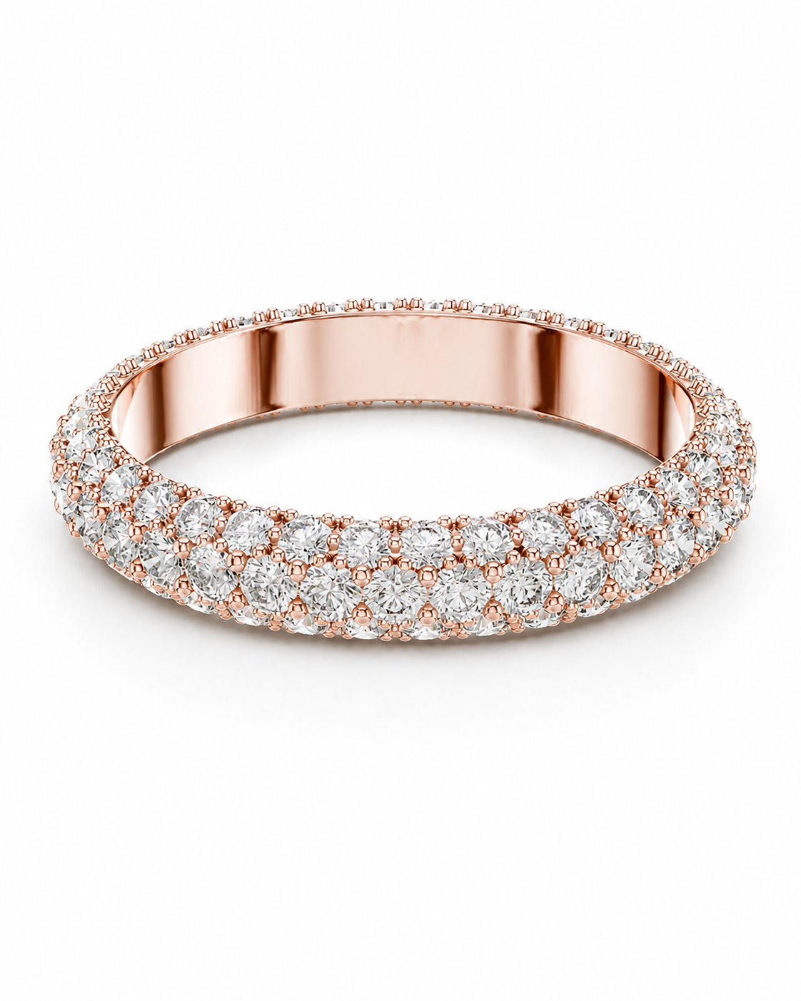 color_10K_RG, color_14K_RG &&	A rose gold eternity ring paved with round diamonds, shown on a clean white background.