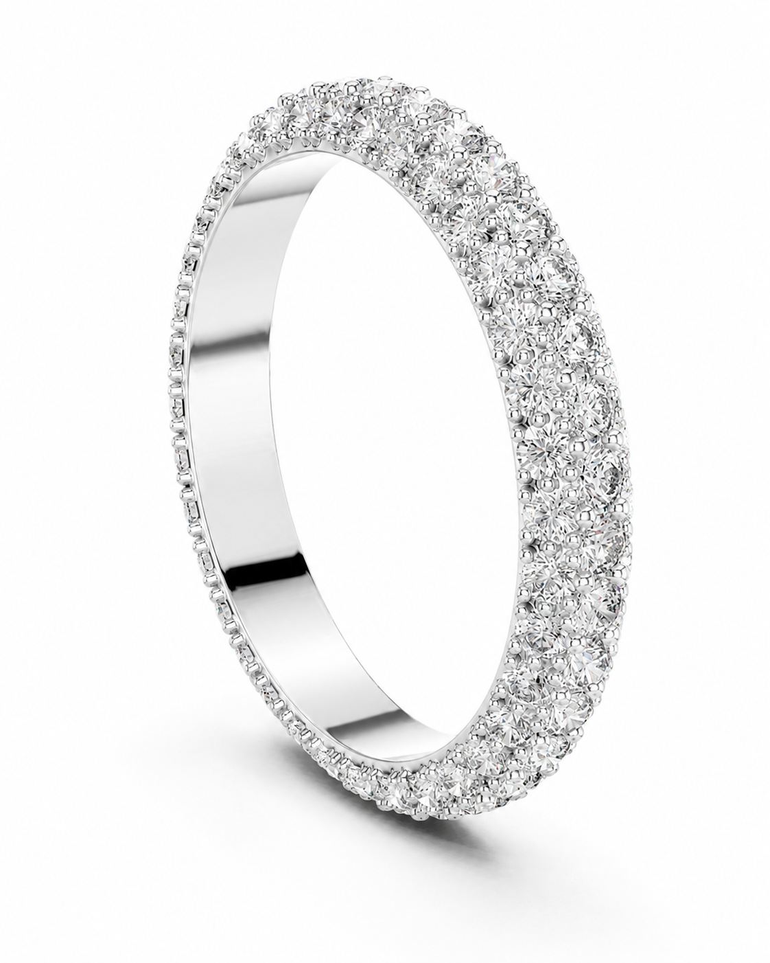color_925_SIL,color_935_ARG,color_10K_WG, color_14K_WG &&	
A silver-colored diamond eternity ring with a continuous row of small round-cut diamonds on a white background.