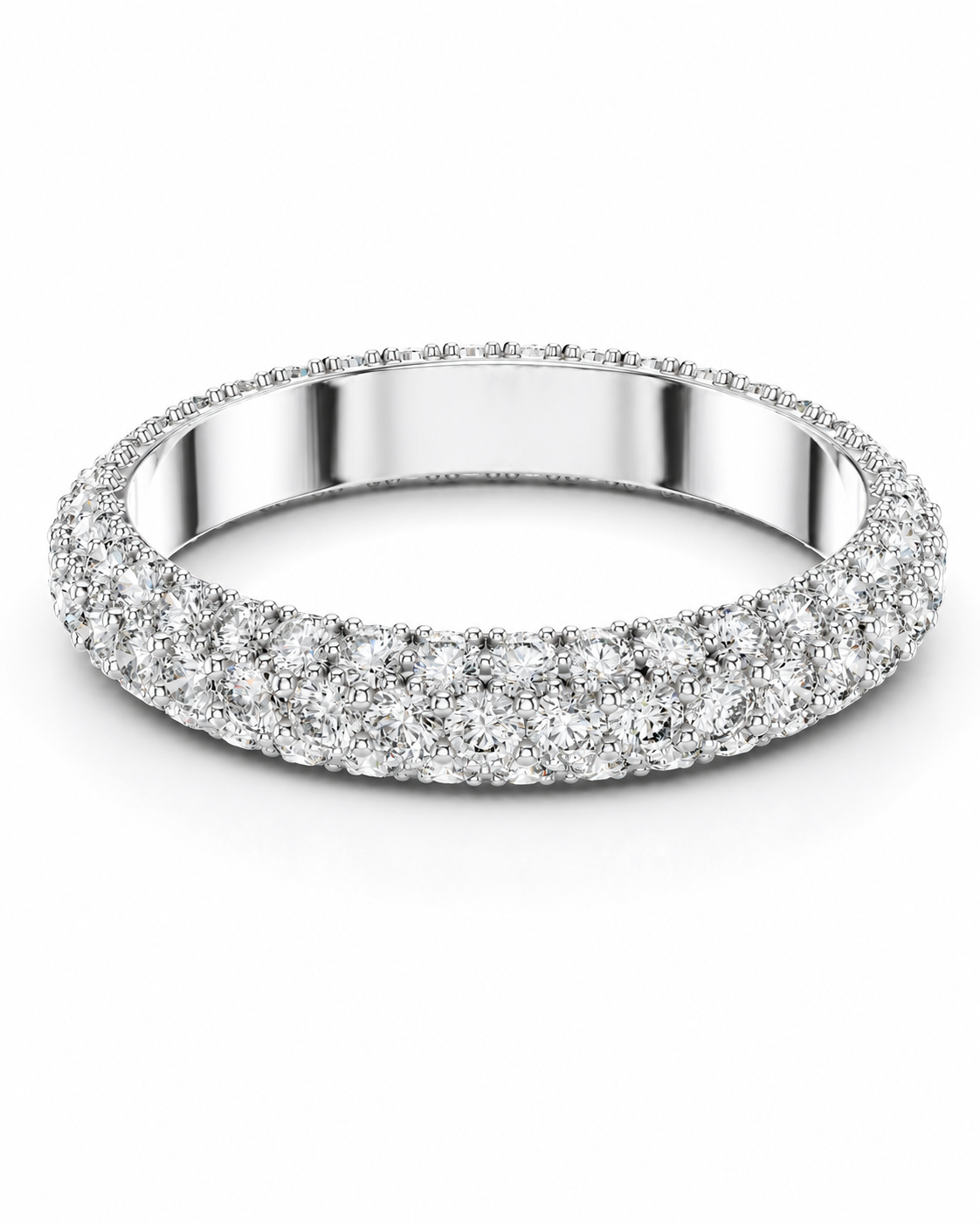 color_925_SIL,color_935_ARG,color_10K_WG, color_14K_WG &&	
A silver-tone diamond eternity ring with a continuous row of round-cut diamonds on a clean white background.