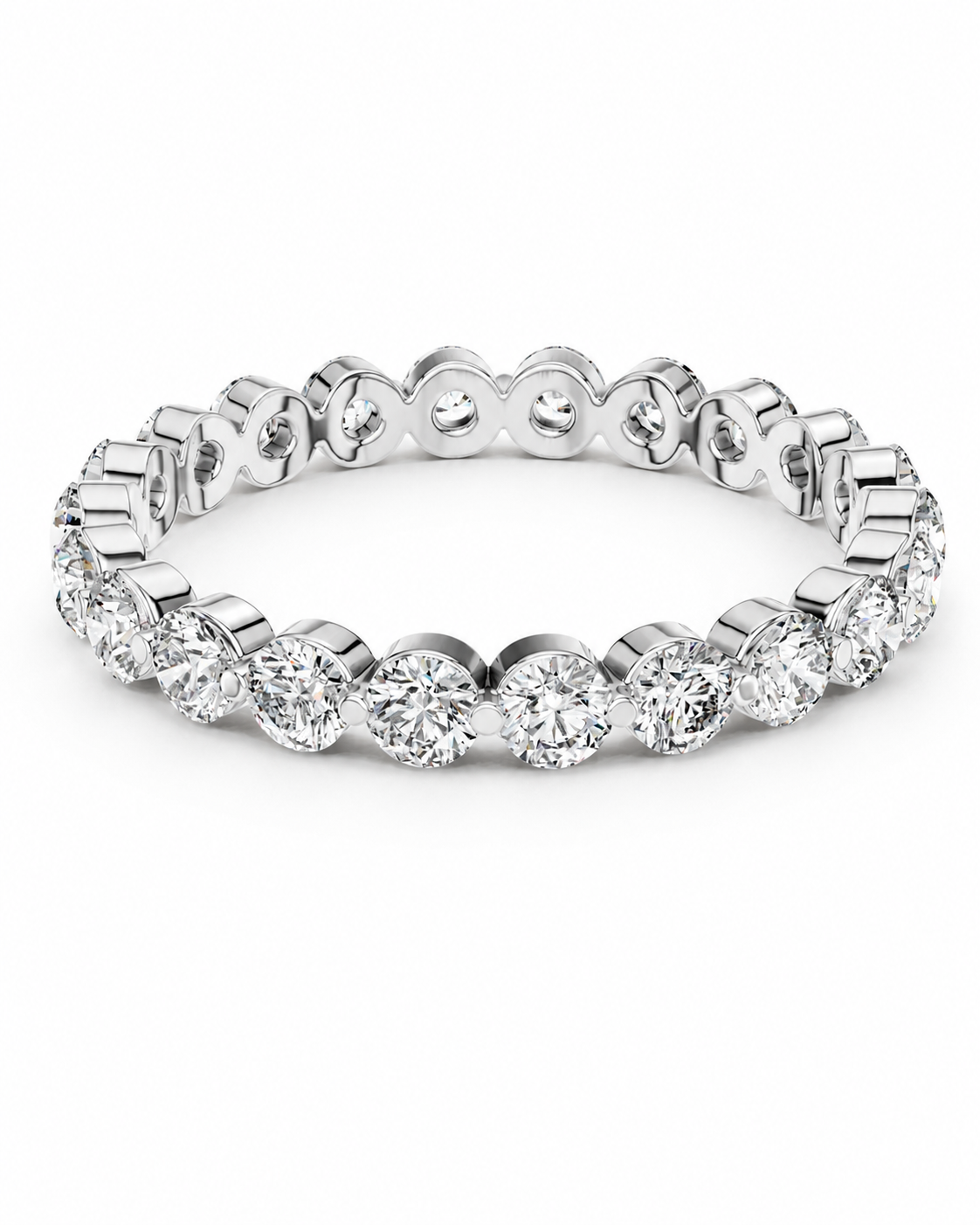 color_925_SIL,color_935_ARG,color_10K_WG, color_14K_WG &&	
A silver diamond eternity band ring with round-cut diamonds set in a polished silver-colored metal, shown on a clean white background.