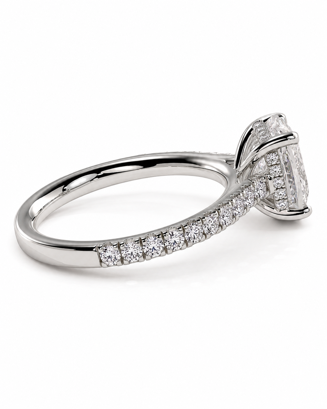 color_925_SIL,color_935_ARG,color_10K_WG, color_14K_WG &&A silver-toned diamond ring with a round-cut center stone and a pave band, shown on a clean white background.