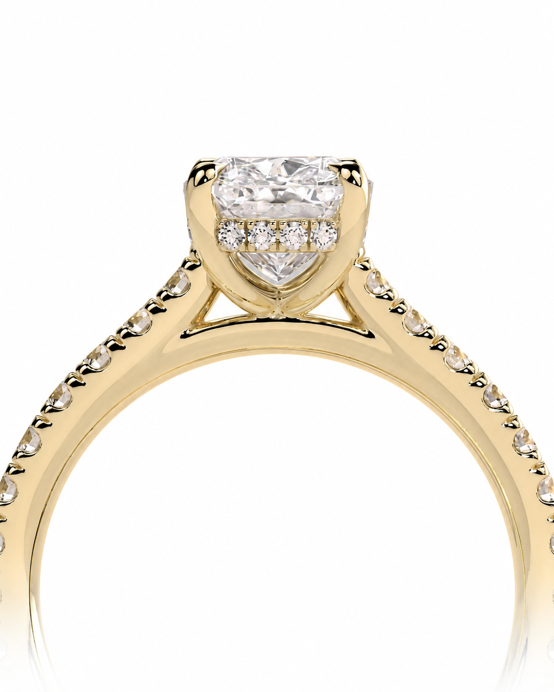 color_10K_YG, color_14K_YG &&A yellow gold diamond engagement ring with a marquise-cut center stone and smaller diamonds along the shoulders, shown on a clean white background.