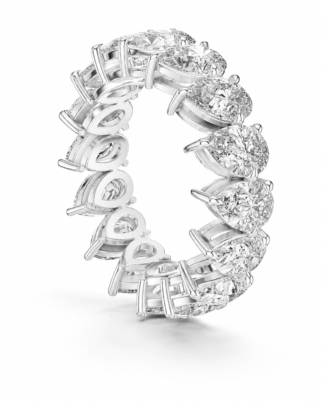 color_925_SIL,color_935_ARG,color_10K_WG, color_14K_WG &&	
A silver diamond eternity ring featuring a continuous band of round-cut and baguette diamonds in a prong setting, shown on a clean white background.
