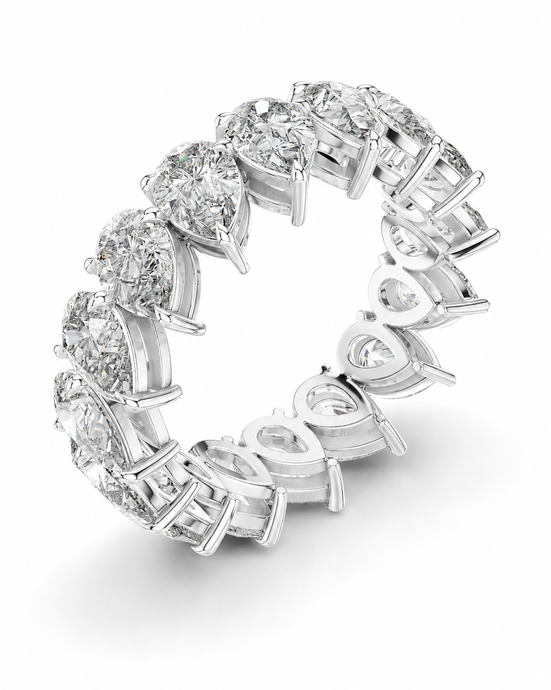 color_925_SIL,color_935_ARG,color_10K_WG, color_14K_WG &&	
A brilliant diamond eternity ring in a silver-toned setting, featuring multiple round-cut diamonds arranged in a continuous band, photographed on a clean white background.