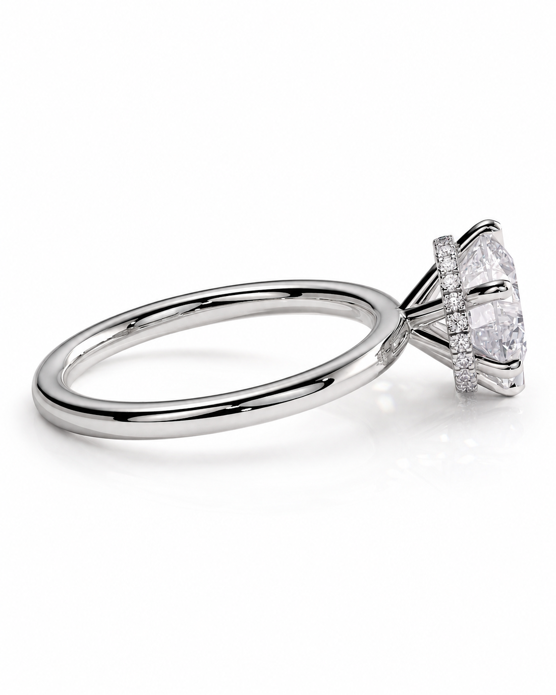 color_925_SIL,color_935_ARG,color_10K_WG, color_14K_WG &&A silver-toned diamond ring with a large oval-cut center stone and a halo of smaller diamonds, shown on a clean white background.