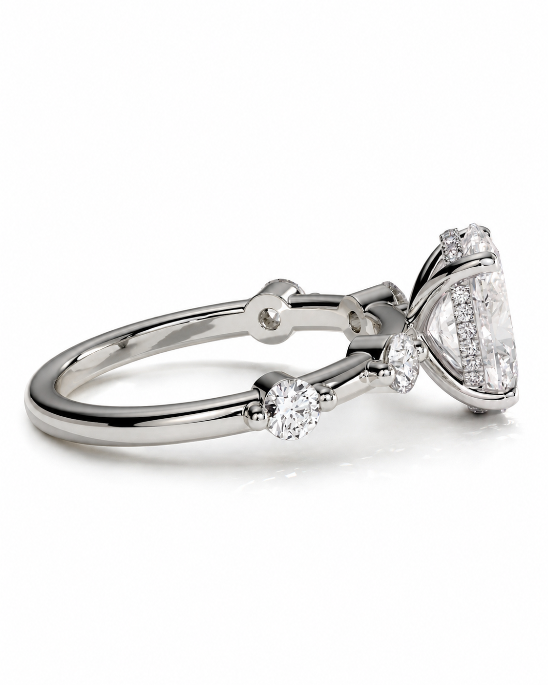 color_925_SIL,color_935_ARG,color_10K_WG, color_14K_WG &&A rose gold solitaire ring featuring a marquise-cut clear gemstone in a four-prong setting, shown on a clean white background.