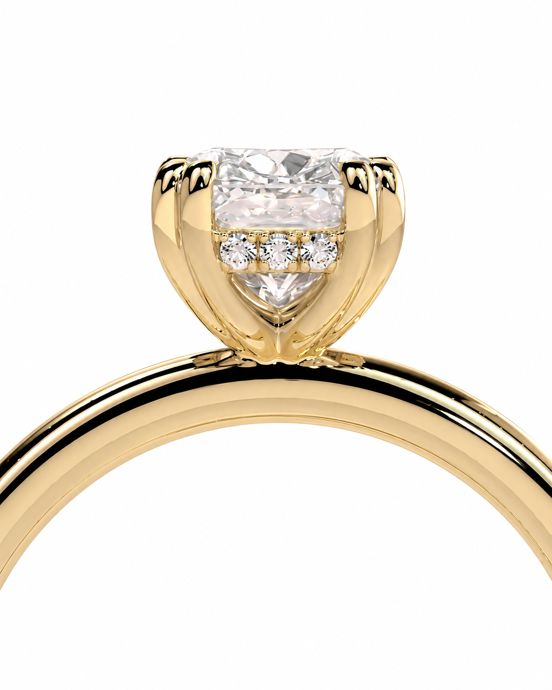 color_10K_YG, color_14K_YG &&Ethical jewelry cushion moissanite ring with premium craftsmanship
